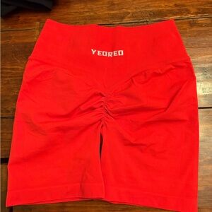 YEOREO Women's Vibrant Red Athletic Shorts